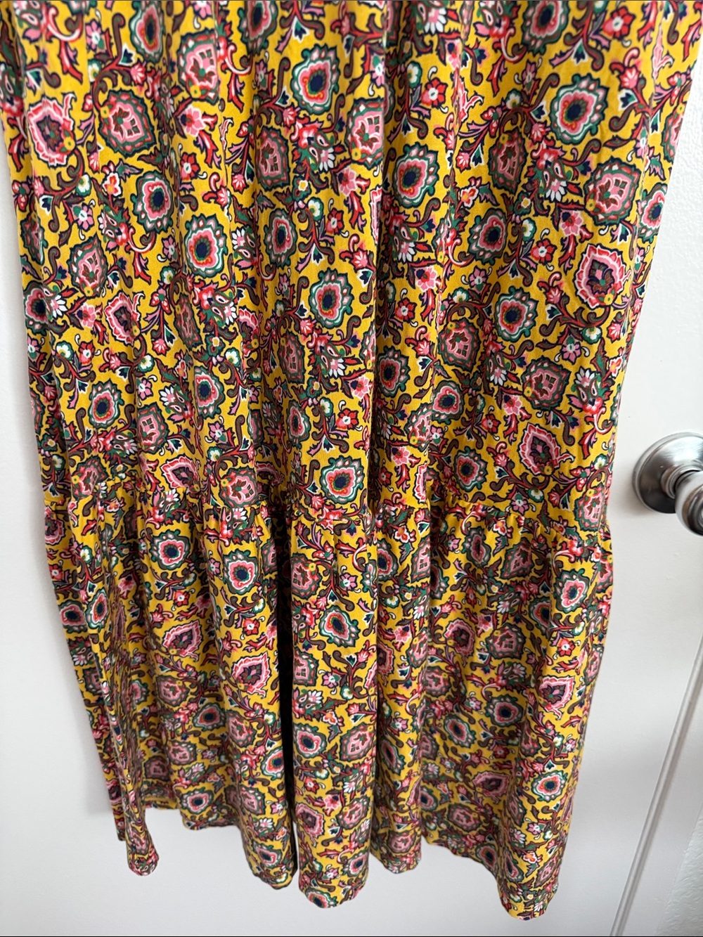 Boden Yellow Floral V-Neck Tiered Maxi Dress - Picture 6 of 6